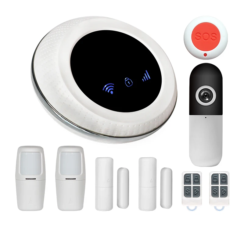 Синий Tuya умный Wifi+ GSM беспроводной умный дом Охранная сигнализация совместима с Alexa - Цвет: Синий