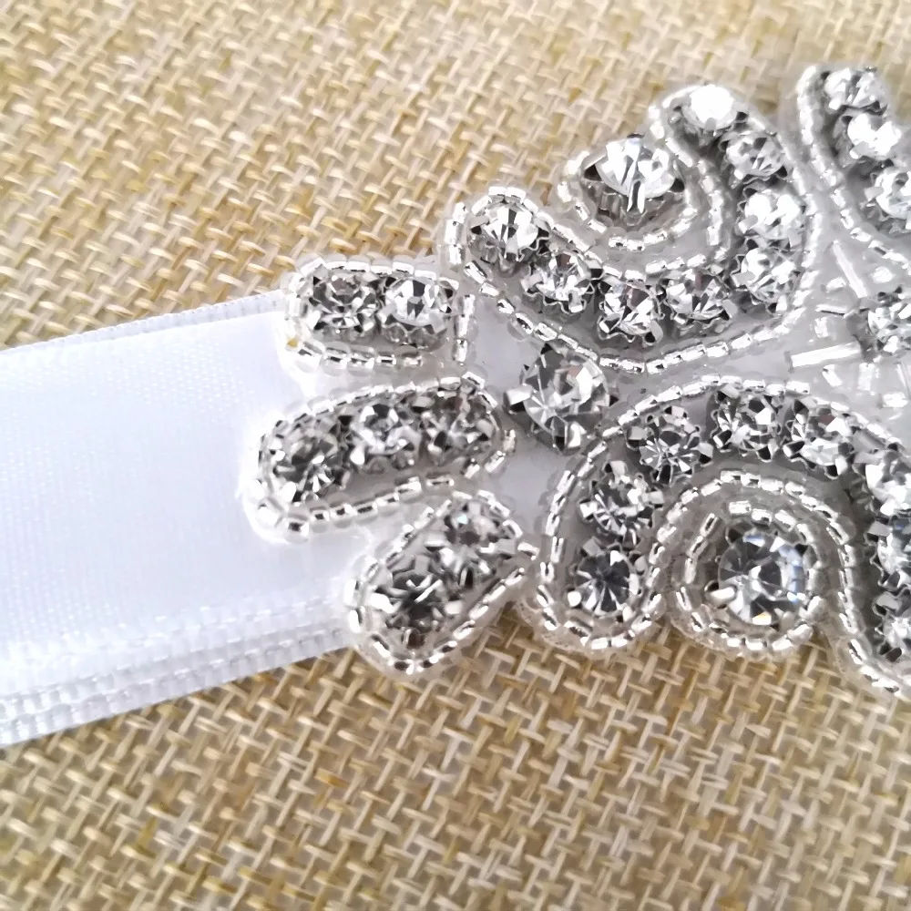 Wedding Belt Silver Crystal Rhinestones Ribbons Bridal Luxurious Party Porm Gown A03-2 |
