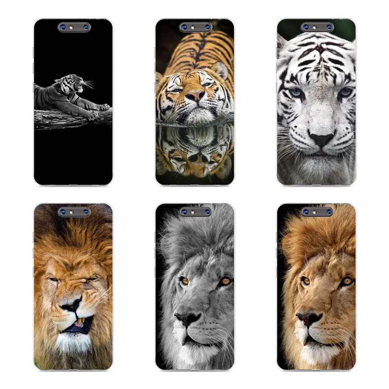 zte blade v8 Case Silicon Tigers lions Painting Soft TPU Back Cover for Protect Phone cases shell |