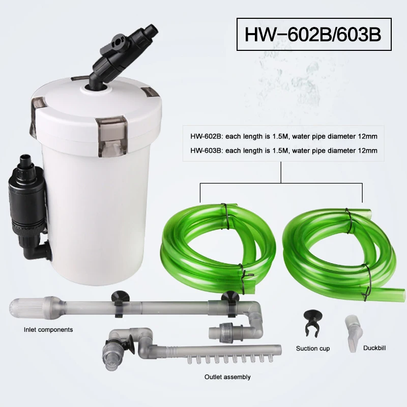 SUNSUN аквариум фильтр баррель HW 602B 603B 6W 110V 220V Губчатый Фильтр аквариумных