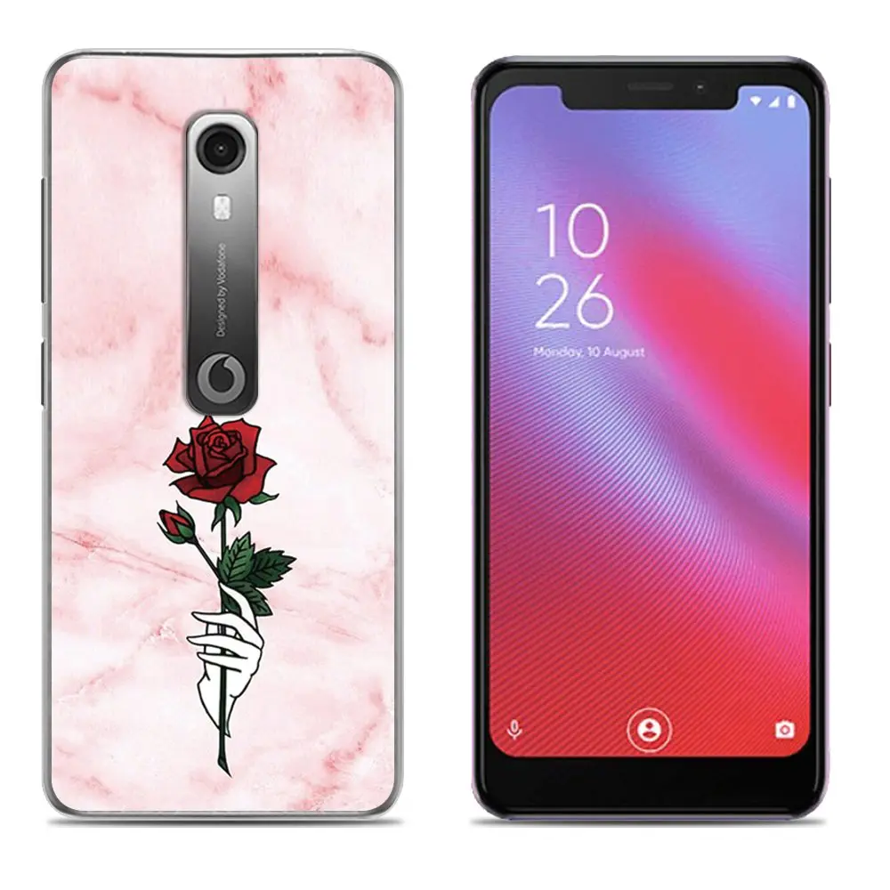 Pink marble Rose Чехол для телефона Vodafone Smart N10 с художественным рисунком прелестный, в мультяшном стиле, из термопластичного полиуретана Мягкий силиконовый чехол - Цвет: Pink marble Rose