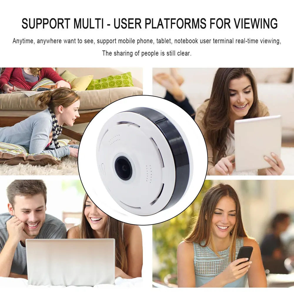 MX 1080 P 360 градусов панорамный Wi-Fi ip-видео Камера Ночное видение сигнализации ИК