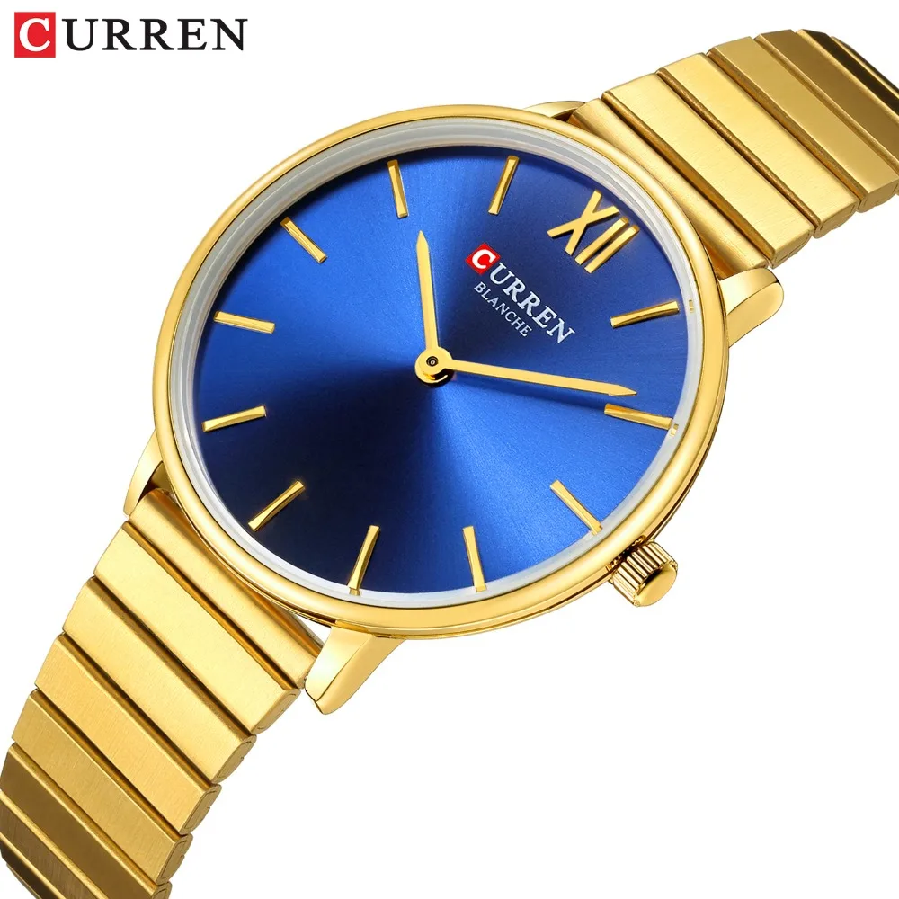 

Часы CURREN женские кварцевые, модные Стальные наручные, для женщин, наручные, для платьев, браслет