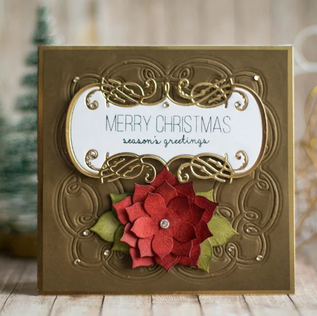 Новинка 2018 года Рождество POINSETTIA Цветок Металлический трафарет трафареты для DIY