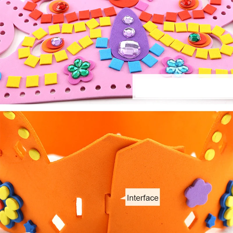 YEXAHQM DIY Crown Toy 3D Puzzles For Children Enviromental-friendly EVA Handmade Craft Gifts Birthday Hat | Игрушки и хобби