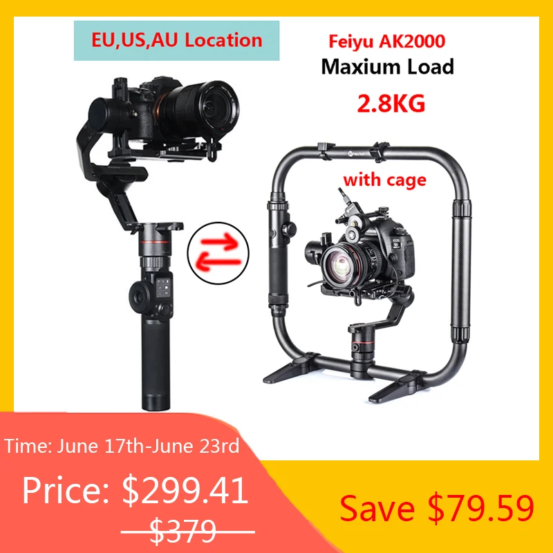 FeiyuTech Feiyu A1000 3-осевой шарнирный стабилизатор для sony a6500 a6300 GoPro Gopro Hero 5, Feiyu AK2000 с шарнирным Замком Для беззеркальных цифровых зеркальных фотокамер