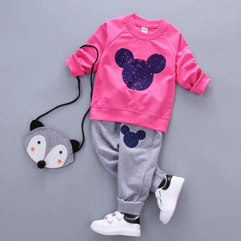 Minnie Mickey Brand Cartoon Kids Boutique Costume Set Boy Sportswear High Quality Baby Girl's Clothes (Clothes + Pants) 2 Pieces | Детская