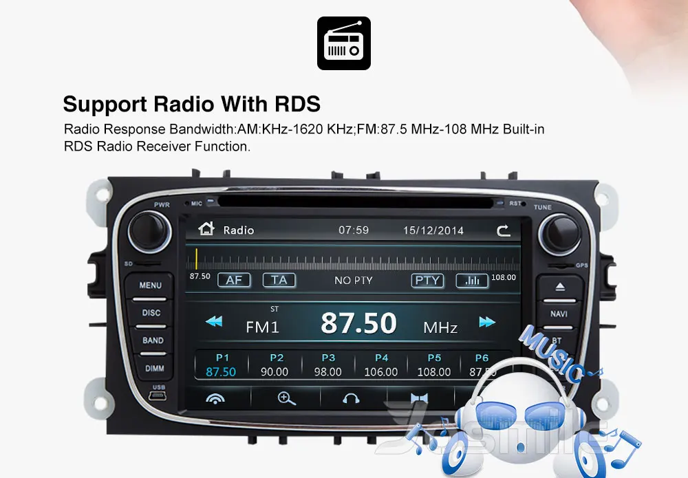 2 din автомобильный DVD для Ford Focus 2 Mondeo 4 C-Max S-Max Galaxy Kuga транзит подключение Мультимедиа Радио gps Навигация Аудио головное устройство