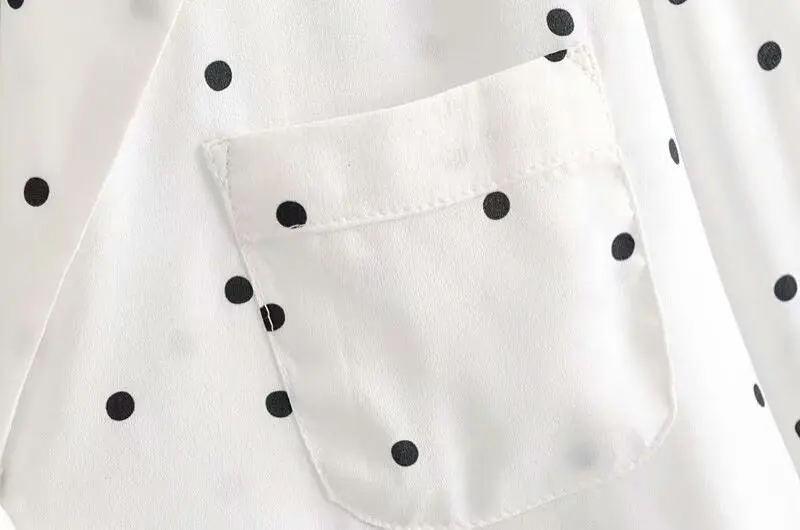 Женские топы с принтом в горошек Blusas винтажная блузка тонкими пуговицами Blusa Feminina