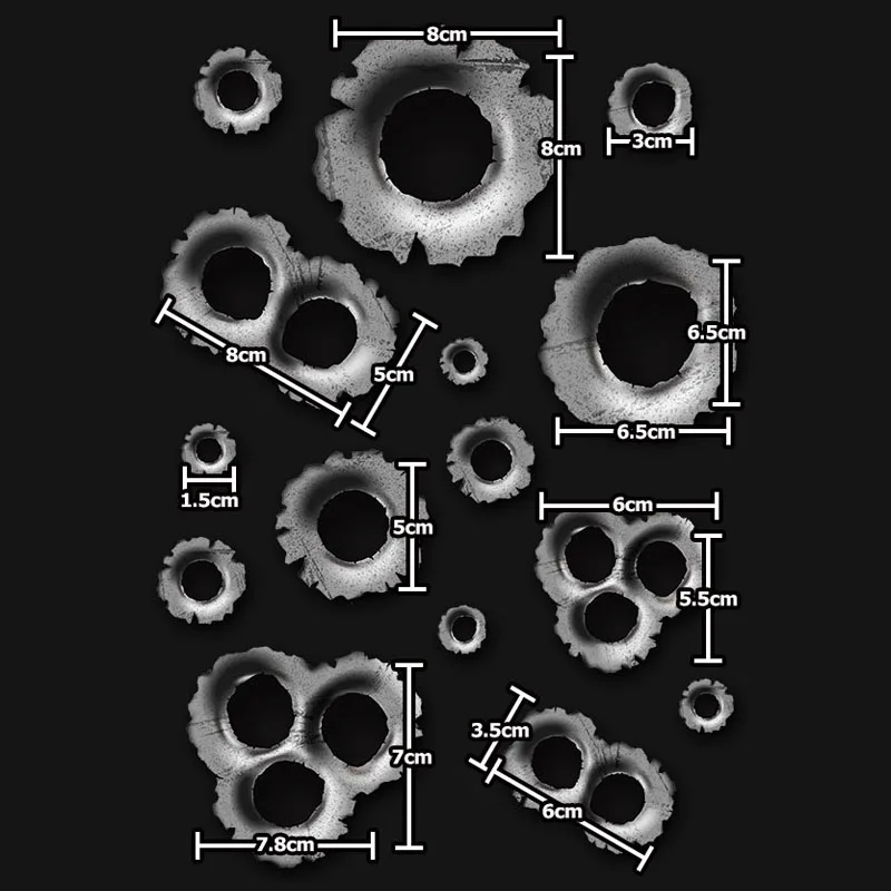 Наклейка для автомобиля Виниловая наклейка с пятью отверстиями пули тюнинг