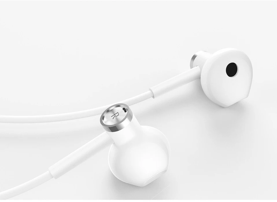Новые наушники Xiaomi Mi Dual Driver MEM Mic с проводным управлением, полувставные наушники l-образной формы, гибридные динамические наушники постоянного тока