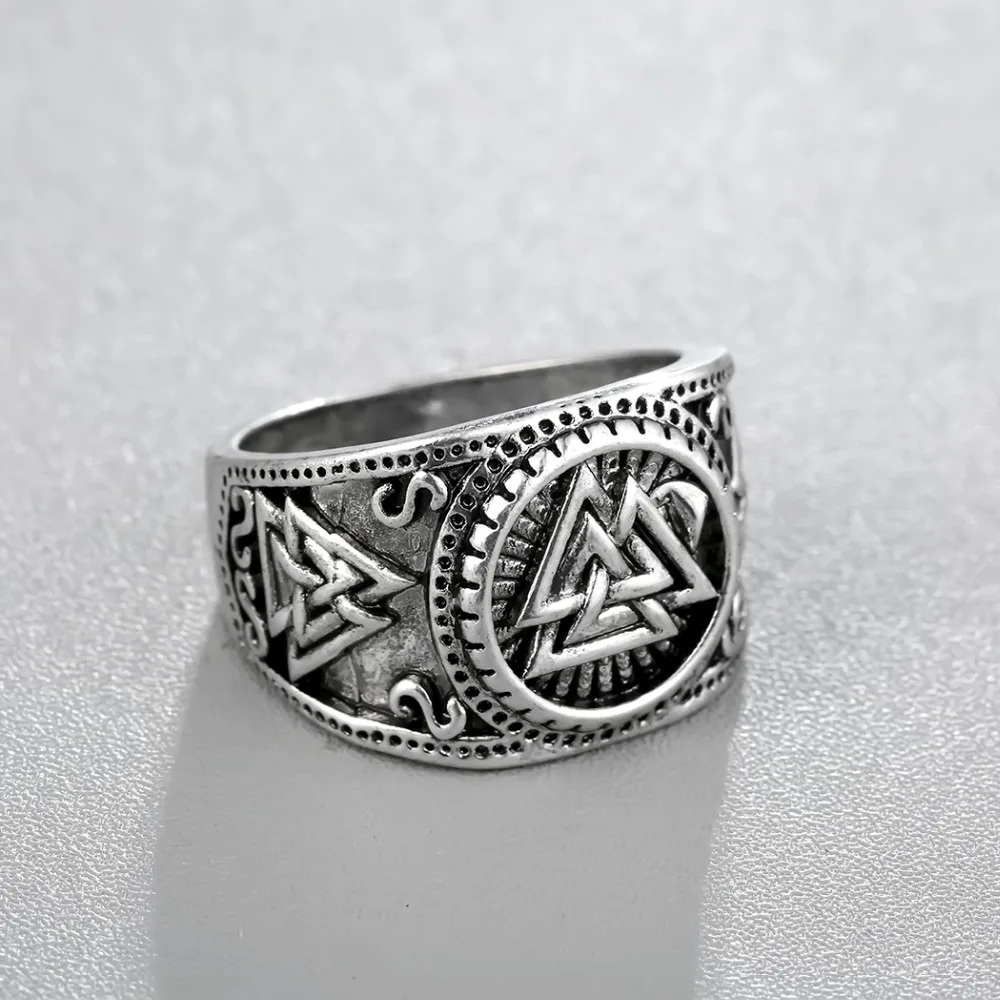 Cxwind Slavic Men's Rings Kolovrat Pagan Jewelry Rune Signet Talisman Ring Norse Viking Jewelry for Men Punk Retro Bijoux sygnet