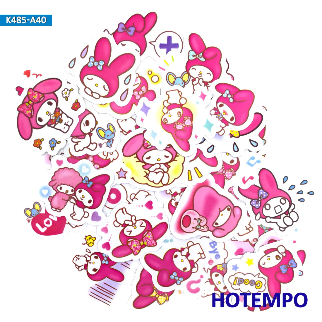 40 шт. милые Мультяшные розовые Стикеры для девочек Sanrio Melody, детские игрушки для девочек, Канцелярские Стикеры для скрапбукинга