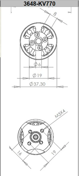 FMS 3648 KV770 двигатель для 1100 мм 1 м P51/F2G/980 P47 Новый Хищник PRKV770 RC модель самолета