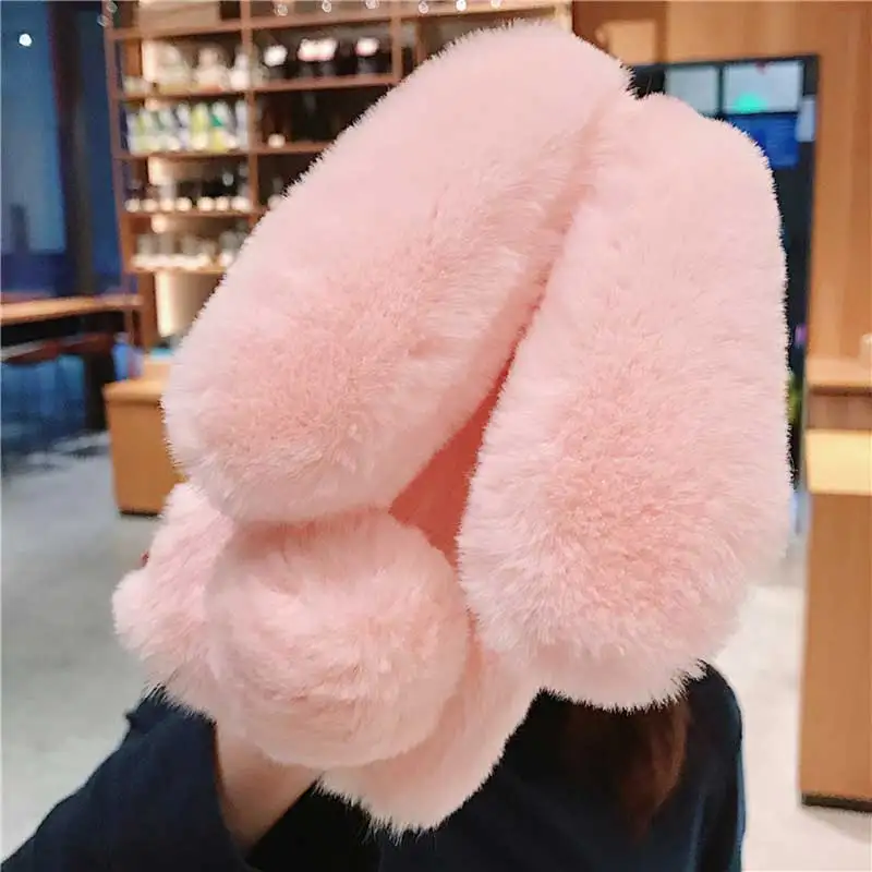 rabbit pink Для samsung Galaxy S10 S8 S9 плюс A6 A8 J3 J4 J6 плюс S7 Edge Note 9 8 J2 pro J5 A7 A750 плюшевый кролик с ушами пушистый чехол - Цвет: rabbit pink