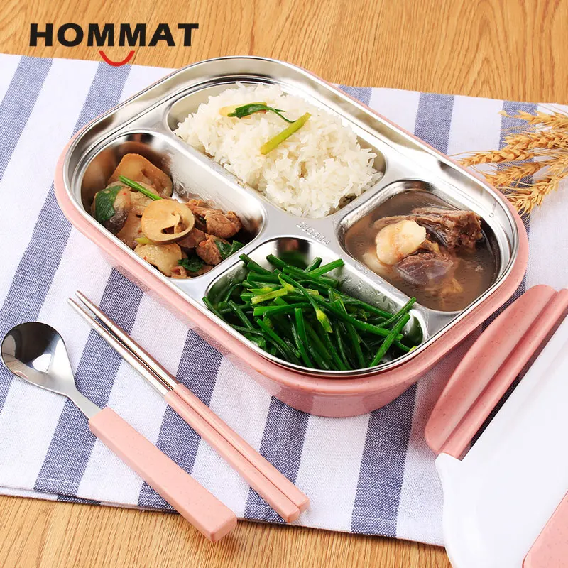 Нержавеющая сталь японский обед коробок с отделениями печь Bento Box для детей