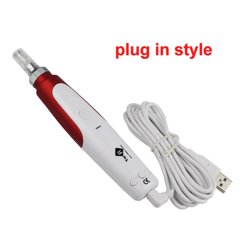 plug in style Electric Microneedle Rolling Pen Microneedling Bayonet Micro Needle Roller Cartridges Tattoo Removal Speckle Eyebag Nano Tips - Цвет: plug in style