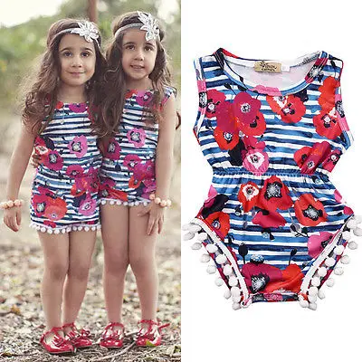 Хлопковый комбинезон с цветочным рисунком для новорожденных девочек милый