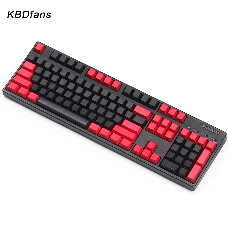 Боковая печать pbt keycaps черный и красный oem профиль для mx wried Механическая игровая