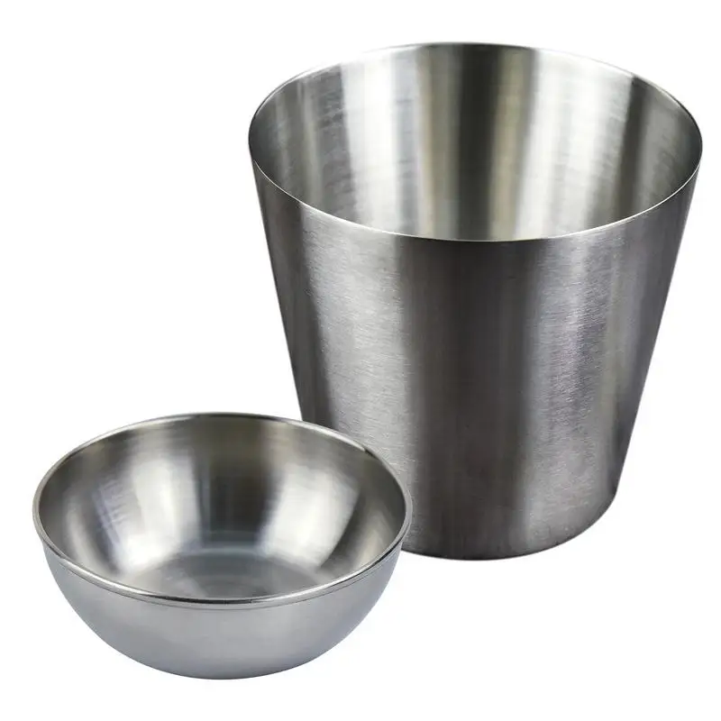 Creative French Fries Cup 304 Stainless Steel Fried Snacks Cold Drink coffee Spices Sauce Dish Kitchen supplies C0319 | Дом и сад