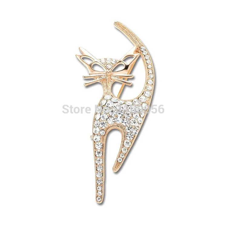 Броши в форме кошки 2019 элегантные Стразы булавки для хиджаба шарфа х1495 - купить по