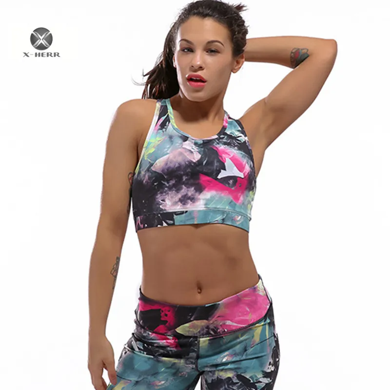 X HERR Новинка тренажерный зал Бюстгальтер тисненной Быстрый Сухой Фитнес Топ