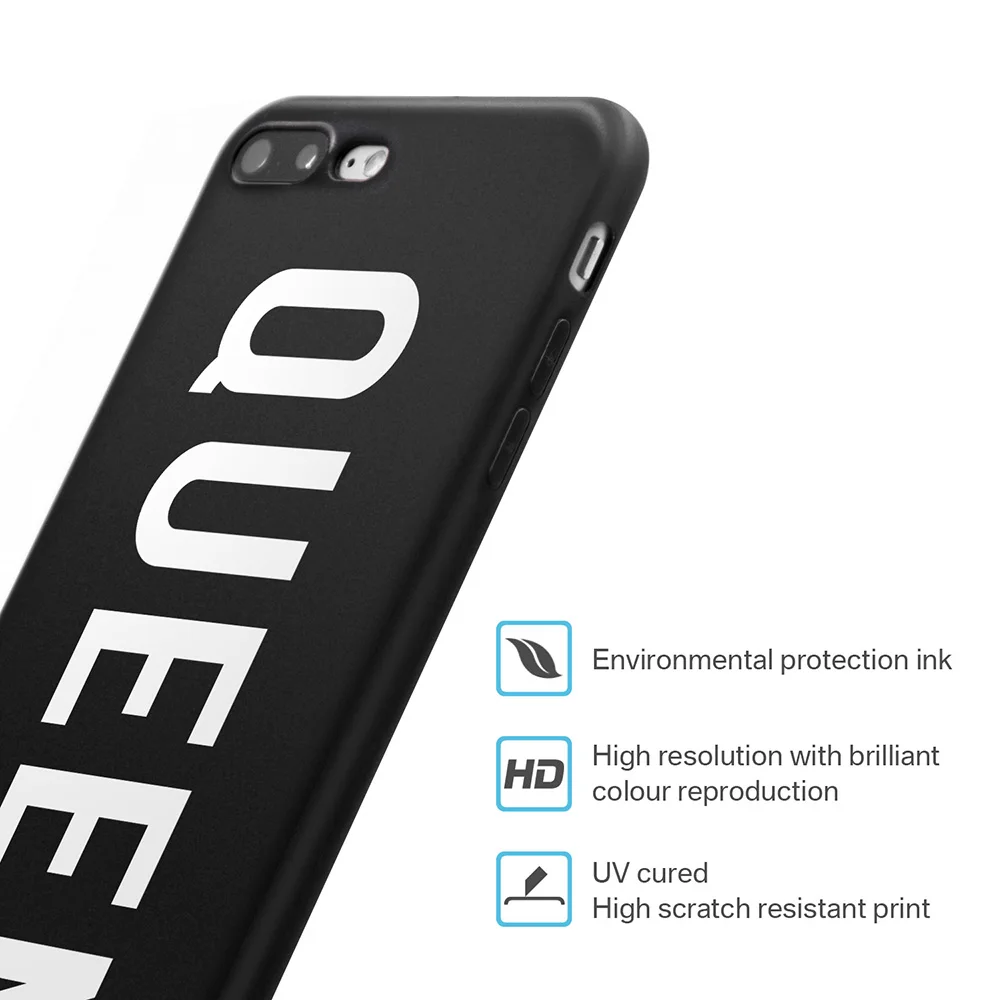 XIX 2018 new arrivals for funda iPhone 6S case 5 5S 6 7 8 Plus X Queen &amp King thin soft silicone TPU cover |