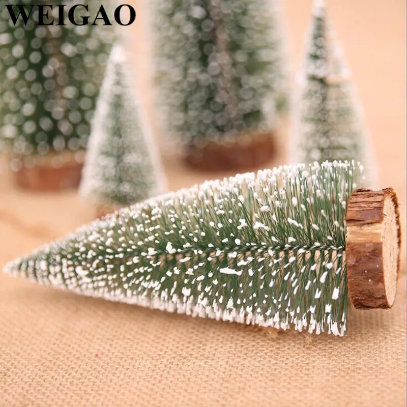 WEIGAO 10-30 см рождественские украшения из натурального ротанга венки и Мини искусственная деревянная новогодняя елка дерево кулон рождественские принадлежности