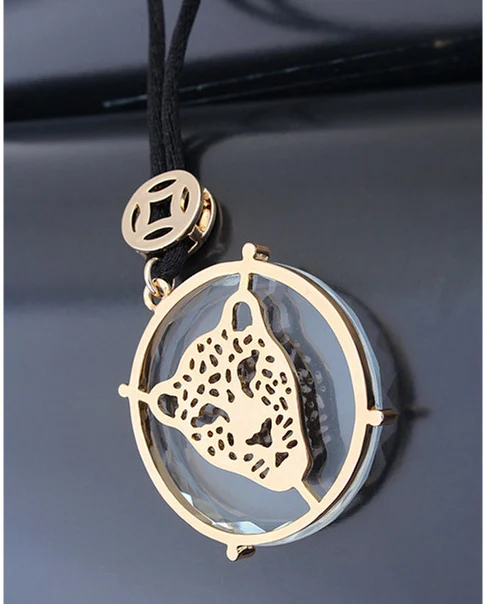 

Hot Leopard Crystal Round Pendant Necklace Long Rope Chain Sweater Bijoux Collier Elegant Women Jewelry Gifts Dropshipping