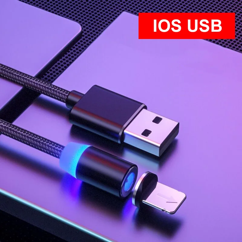 Black For iPhone Магнитный usb-кабель Олаф, Кабель Microusb для быстрой зарядки, кабель USB типа C, магнитный кабель для зарядки и передачи данных, кабель Micro usb для мобильных телефонов, кабель USB - Цвет: Black For iPhone