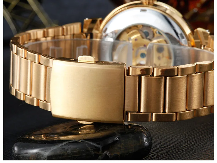 WINNER Men Rome Number Fashion Watch Mens Skeleton Mechanical Clock Steampunk Stainless Steel Watches Montre Homme Wristwatch | Наручные