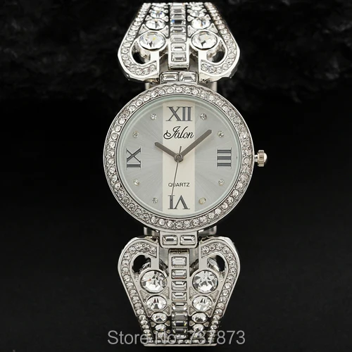 New arrival 2014 womens Rhinestone watches Luxury Gold charm bracelet Bangles with flowers Diamond Crystal Jewelry watch Ladies | Наручные