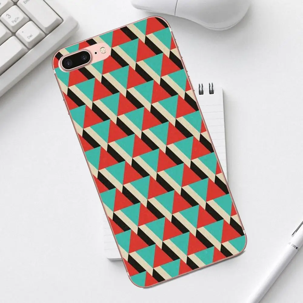 Много Ретро геометрических треугольников для iPhone 4 4S 5 5C SE 6 6S 7 8 Plus X XS Max XR Galaxy A3 A5 J1 J3