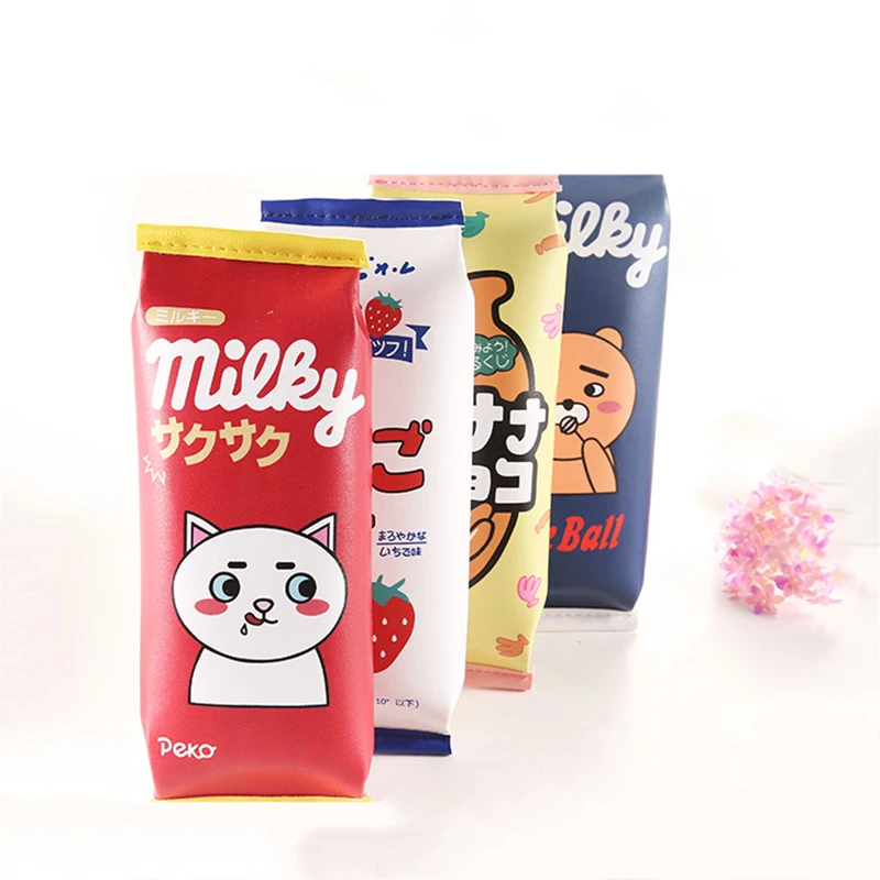 Большие вместительные школьные пеналы из искусственной кожи Kawaii для девочек