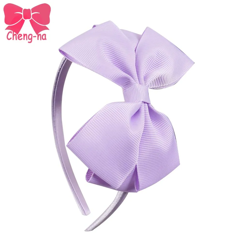lavender 11 шт./лот, высококачественные однотонные повязки для волос, аксессуары для волос принцессы, большие банты, пластиковая повязка для волос, повязка для девочек, аксессуары для волос - Цвет: lavender