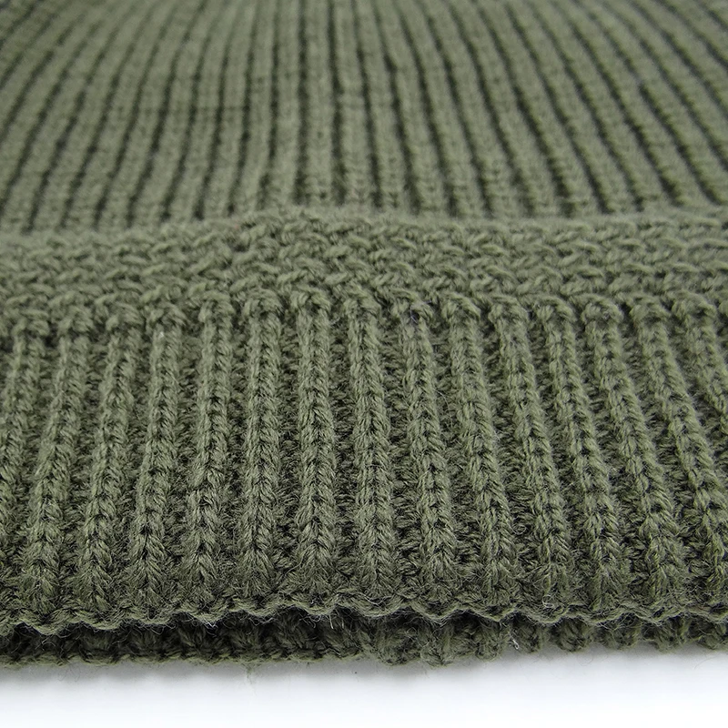 Модные Вязание Кепки Армейский зеленый трикотажные взрослых капот s осень зима