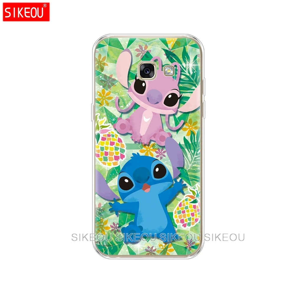 Silicone phone case cover for Samsung Galaxy A8 2018 A3 A310 A5 A510 A7 2016 2017 cute cartoon Lilo Stitch |