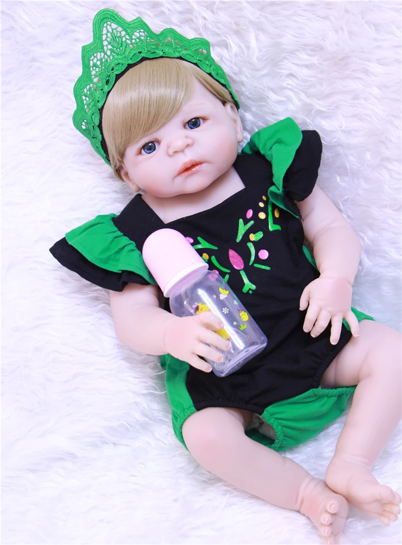 57 см куклы для новорожденных девочек 100% полностью силиконовые твердые тела
