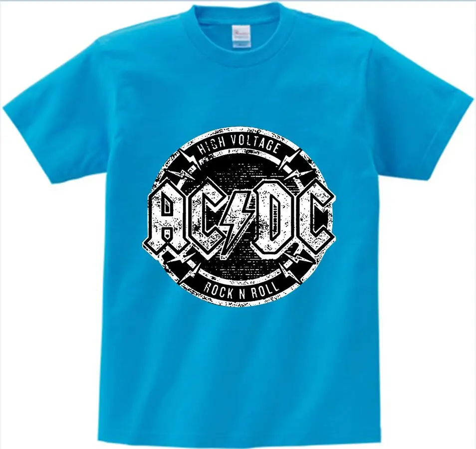 blue childreT-shirt Коллекция года, летняя футболка для мальчиков детская одежда с рисунками AC DC модные футболки с металлическими наконечниками для мальчиков 3-6 лет - Цвет: blue childreT-shirt