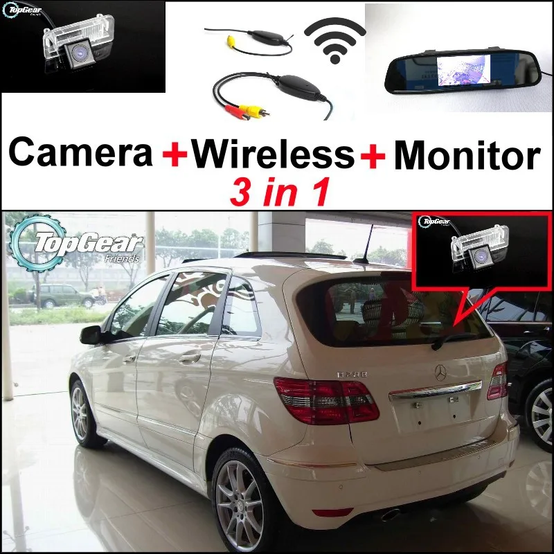 3in1 специальные Wi-Fi Камера+ Беспроводной приемник+ зеркало Экран DIY заднего вида Парковка Системы для Mercedes Benz MB B класс W245
