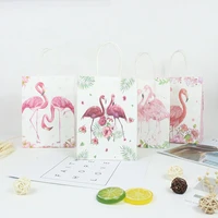 avebie 20pcs beautiful cartoon flamingo bag creative paper candy bag gift bags wedding party birthday baby shower decoration