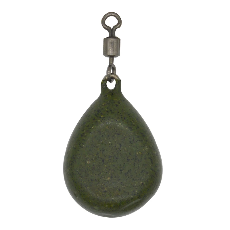 1 Piece Green Свинцовые грузила для ловли карпа, 1 шт., грушевидное покрытие, плоская Поворотная груша, свинцовые грузила для рыбалки, 57 г - Цвет: 1 Piece Green