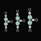 WALK FISH 10 шт.лот 3-сторонние светящиеся Вертлюги разъем шариковый Подшипник Поворотные сплошные кольца вращающиеся поворотные стальные крючки для морской рыбалки