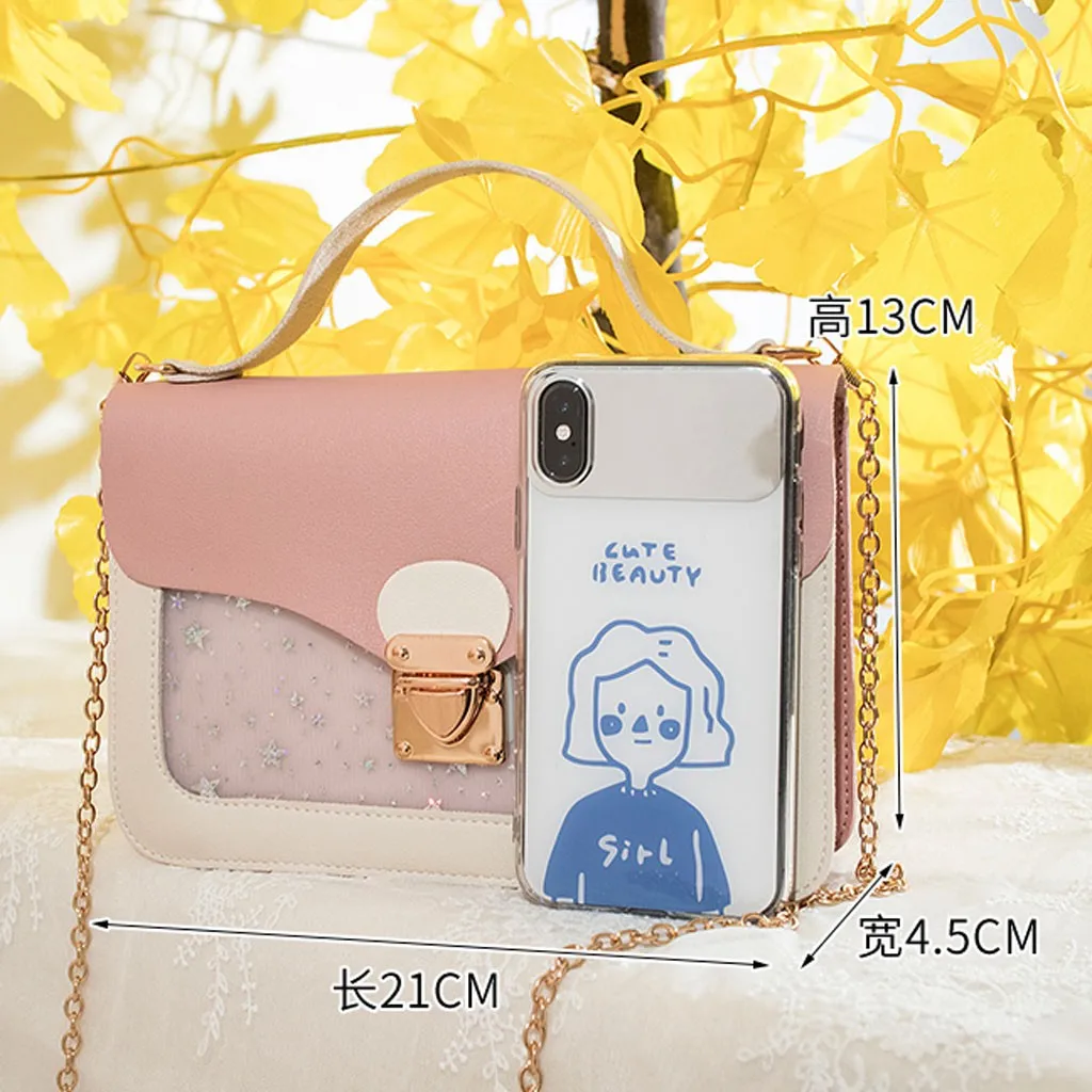 Женская сумка мессенджер MOLAVE маленькая однотонная на плечо с блестками