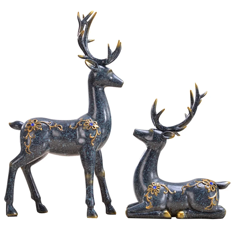 Статуя оленя в европейском стиле украшение виде животных для дома аксессуары