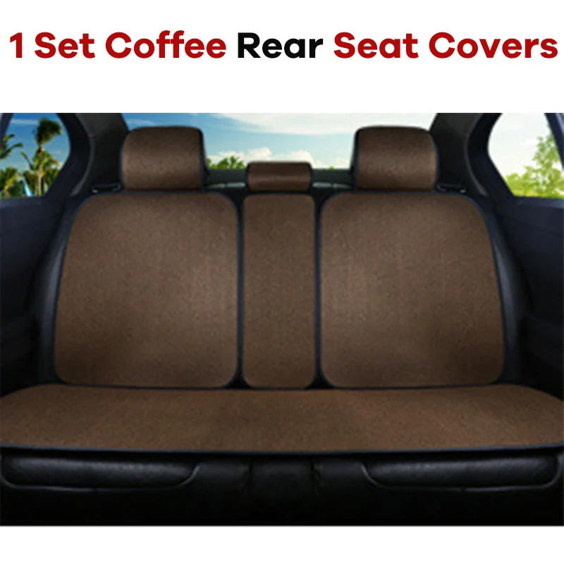 Coffee Rear Covers Partol дышащий Лен сиденья Pad Универсальный автомобильных чехлов авто подушки сиденья протектора автомобиля аксессуары для интерьера - Название цвета: Coffee Rear Covers
