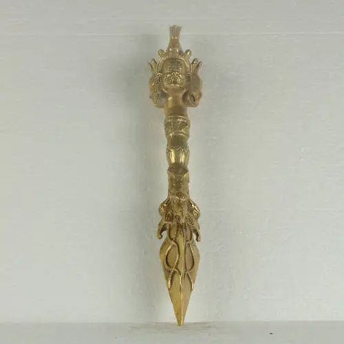 Изысканная тибетская буддистская латунная резная статуя | Дом и сад