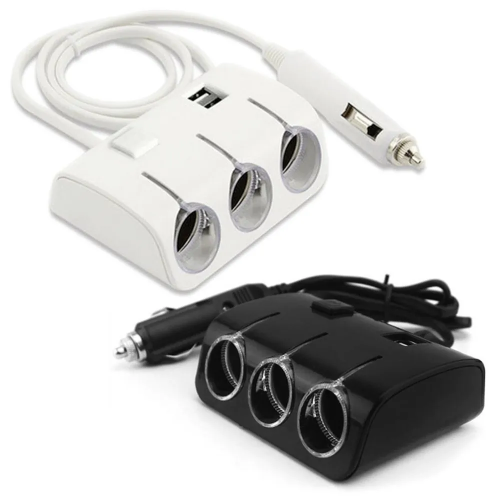 Onever 1 3 USB розетка для автомобильного прикуривателя Разветвитель концентратор 12