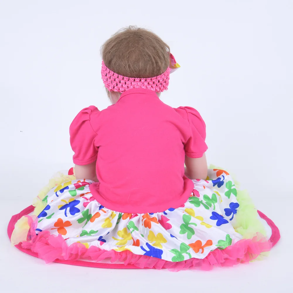 

22" Mohair Baby Alive Doll Reborn Babies Sleeping Accompany Baby Toys Soft PP Cotton Body Dolls Girl Fashion Toys Wedding Gifts