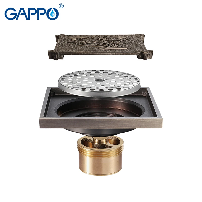 Сливное изделие GAPPO квадратный латунный сливной сток для ванной комнаты в